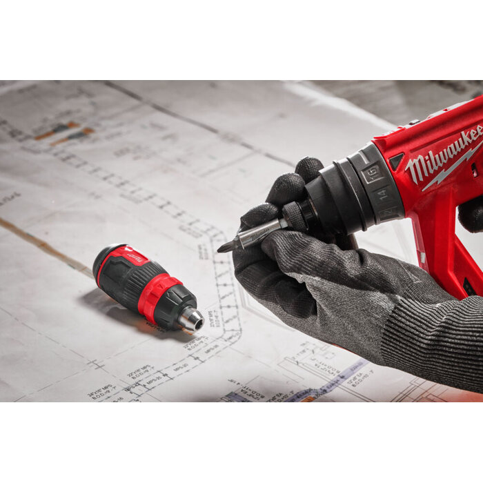 MILWAUKEE Schroevendraaier multi-Bit 8 in 1 ratelend compact