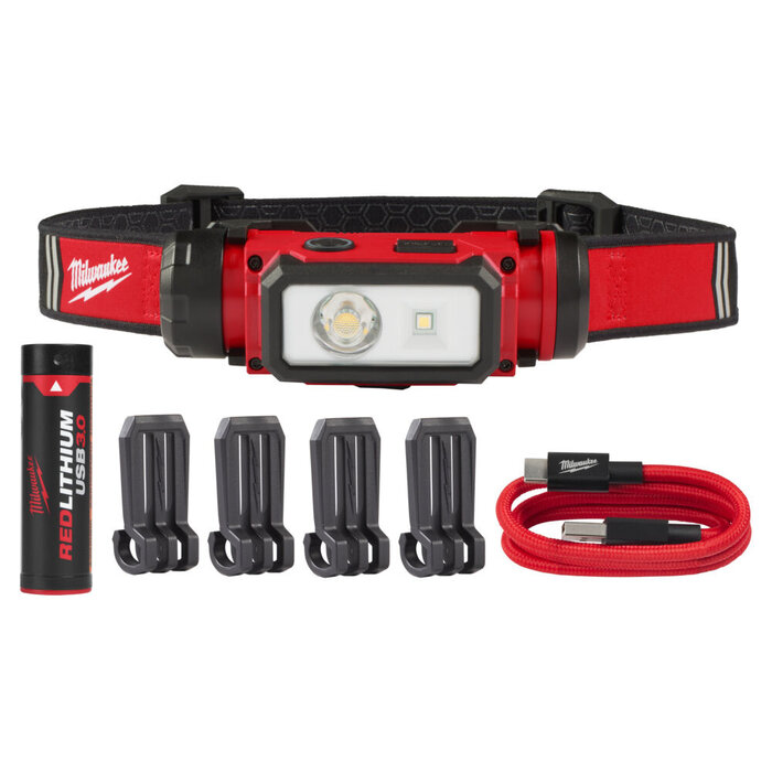 MILWAUKEE  L4 HL2 USB OPLAADBARE HOOFDLAMP 600 LUMEN