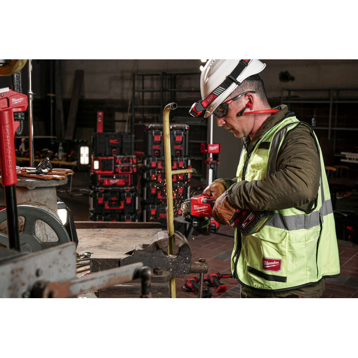 MILWAUKEE  M18 ONEFSAG125XB HAAKSE SLIJPER MET SCHUIFSCHAKELAAR EN SCHIJFREM 125 MM