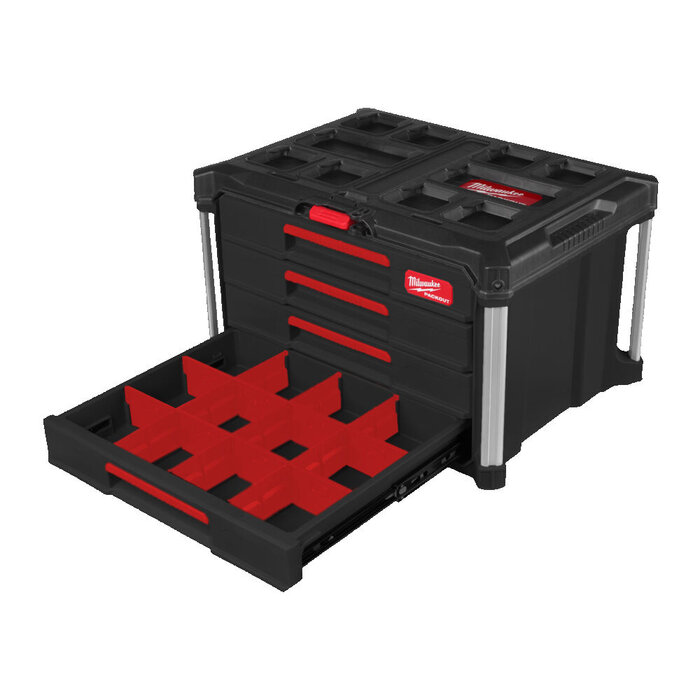 MILWAUKEE PACKOUT Gereedschapskoffer met vier lades