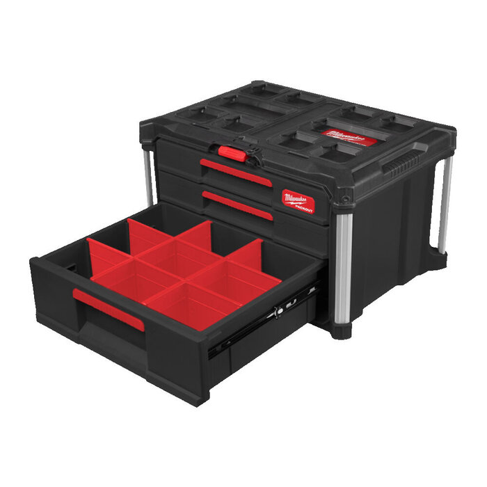 MILWAUKEE PACKOUT™ GEREEDSCHAPSKOFFER MET 2+1 LADES