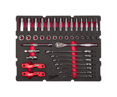 MILWAUKEE FOAM INLAY GESCHIKT VOOR ALLE PACKOUT™ GEREEDSCHAPSKOFFERS MET LADES MET (RINGRATEL)STEEKSLEUTELS (55-DELIG)
