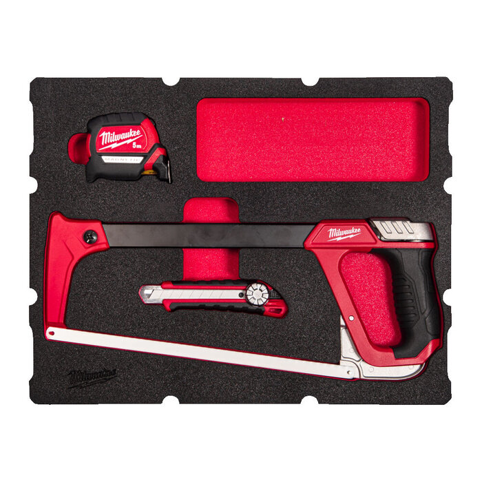 MILWAUKEE FOAM INLAY GESCHIKT VOOR ALLE PACKOUT™ GEREEDSCHAPSKOFFERS MET LADES MET SNIJ- EN MEETGEREEDSCHAP (4-DELIG)
