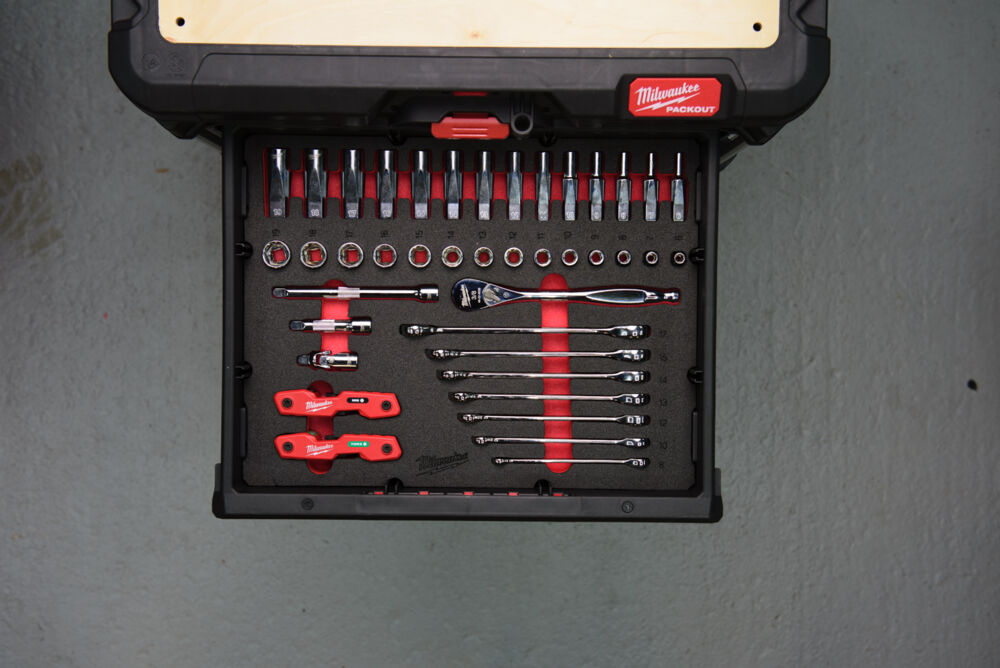 Alpha Engineered Tool Rail Mount Compatibel met Milwaukee Packout - Zwart