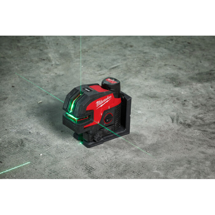 MILWAUKEE M12 CLL4P Groene kruislijnlaser/loodlaser 4 punten