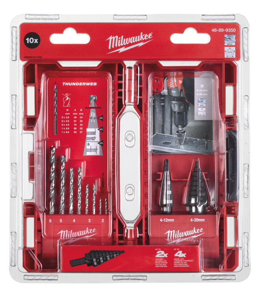 MILWAUKEE STAPPEN-/ METAALBORENSET (10-DELIGE)