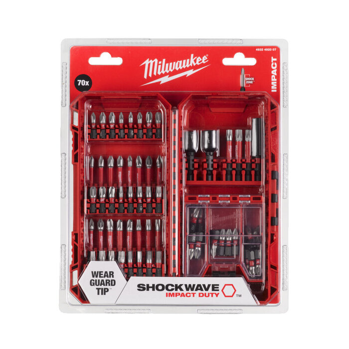 MILWAUKEE SHOCKWAVE PACKOUT Ready Box 70-delige bit Set
