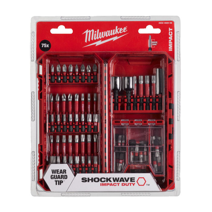 MILWAUKEE SHOCKWAVE PACKOUT Ready Box 75-delige bit Set