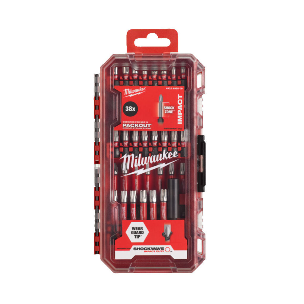 MILWAUKEE SHOCKWAVE Bit Set PACKOUT Ready Box  38-delige bit Set