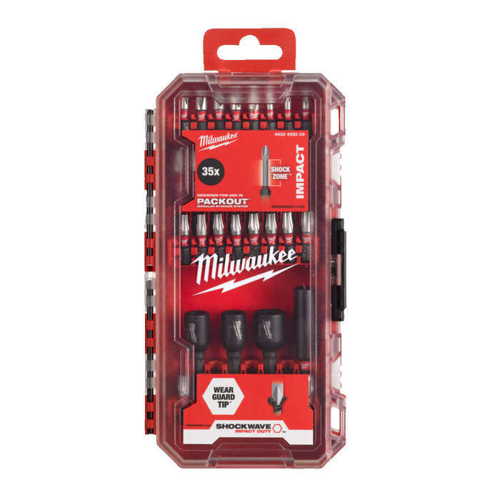 MILWAUKEE SHOCKWAVE  PACKOUT Ready Box  35-delige bit Set