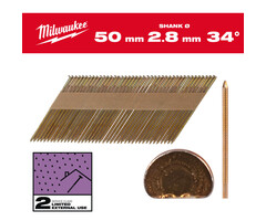 MILWAUKEE DRAADNAGELS, 34°, D-KOP LIMITED EXTERNAL USE