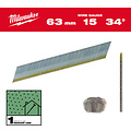 MILWAUKEE AFWERKSPIJKERS, 15 GAUGE, 34°, D HEAD INDOOR USE