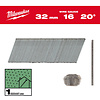 MILWAUKEE AFWERKSPIJKERS, 16 GAUGE, 20°, DUNNE KOP INDOOR USE