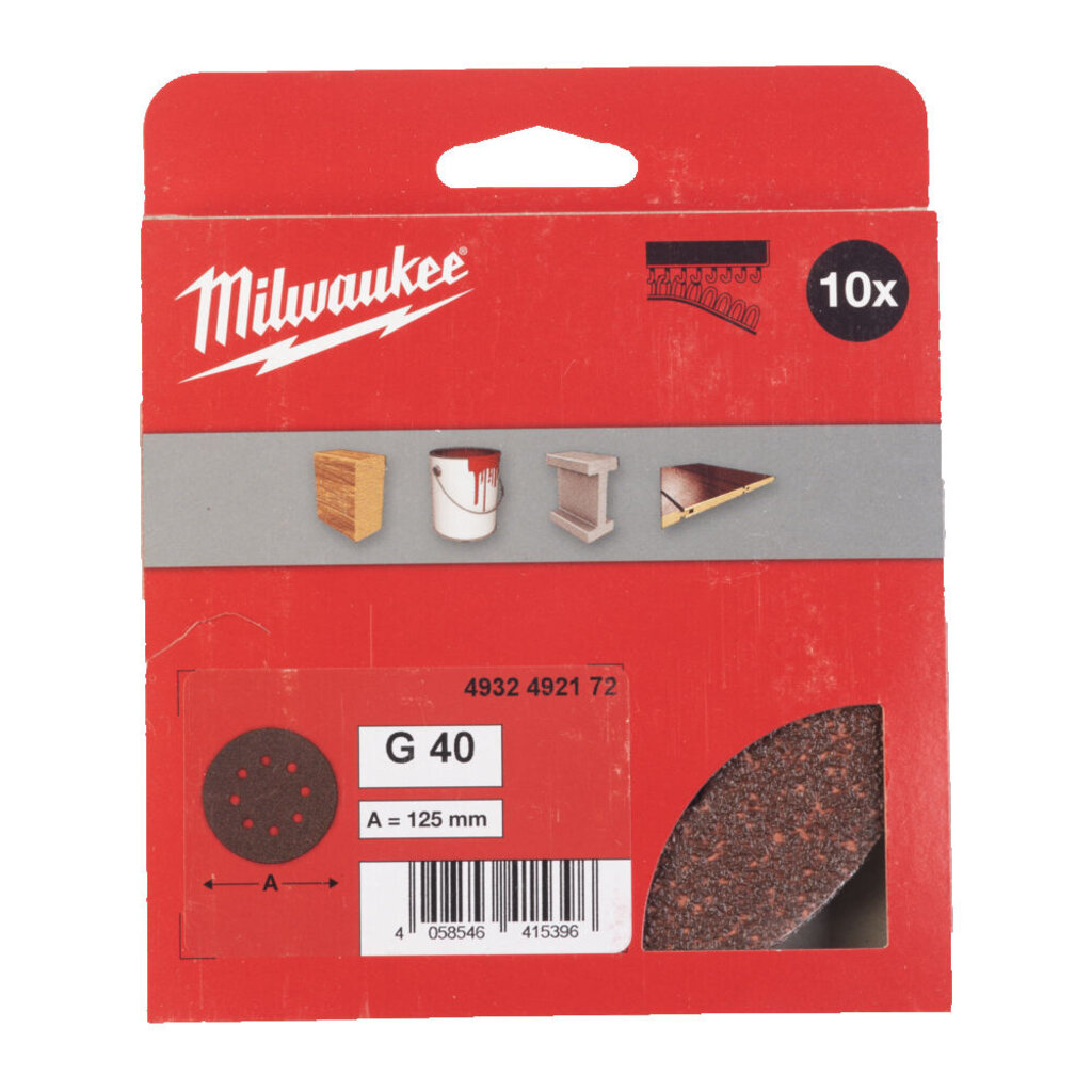 MILWAUKEE SCHUURPAPIER  ⌀125 VOOR EXCENTRISCHE SCHUURMACHINES