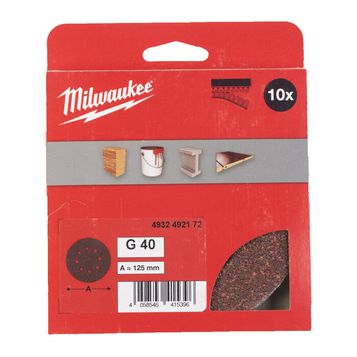 MILWAUKEE SCHUURPAPIER  ⌀125 VOOR EXCENTRISCHE SCHUURMACHINES