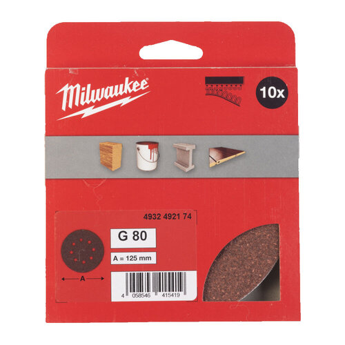 MILWAUKEE SCHUURPAPIER  ⌀125 VOOR EXCENTRISCHE SCHUURMACHINES