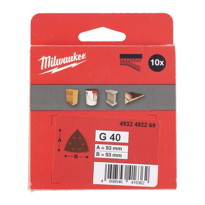 MILWAUKEE SCHUURPAPIER VOOR SCHUURMACHINES 93 X 93 MM
