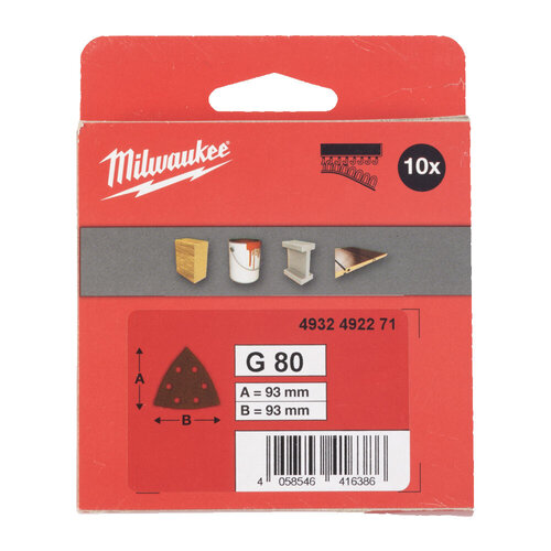 MILWAUKEE SCHUURPAPIER VOOR SCHUURMACHINES 93 X 93 MM