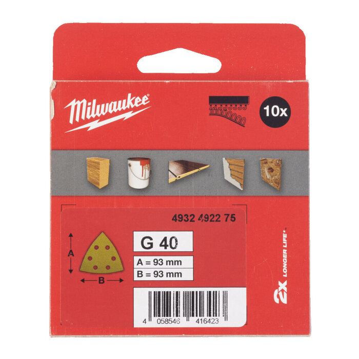 MILWAUKEE PREMIUM HP SCHUURPAPIER VOOR SCHUURMACHINES 93 X 93 MM