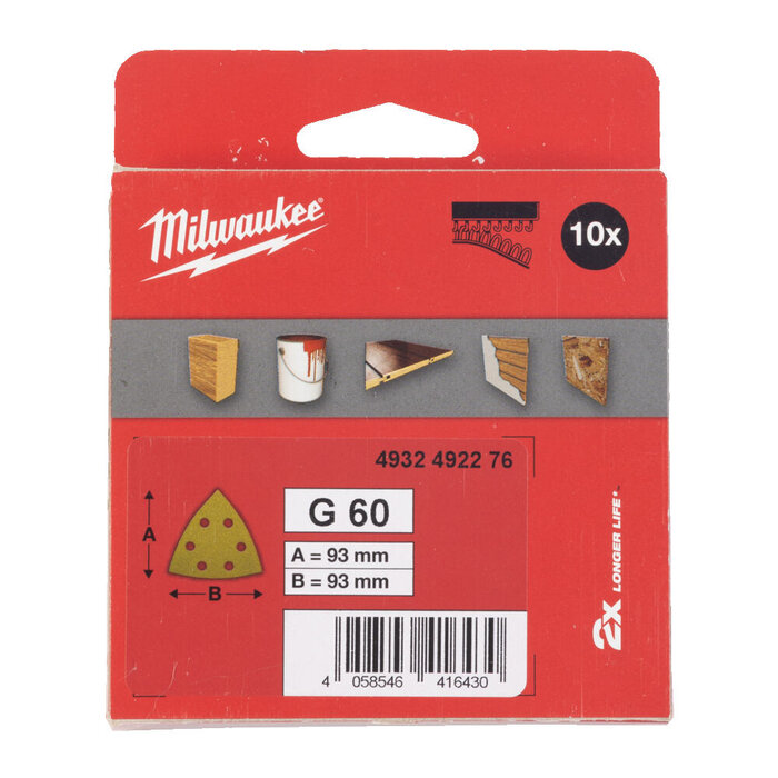 MILWAUKEE PREMIUM HP SCHUURPAPIER VOOR SCHUURMACHINES 93 X 93 MM