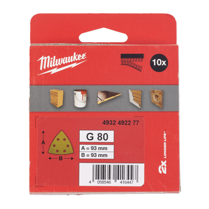 MILWAUKEE PREMIUM HP SCHUURPAPIER VOOR SCHUURMACHINES 93 X 93 MM