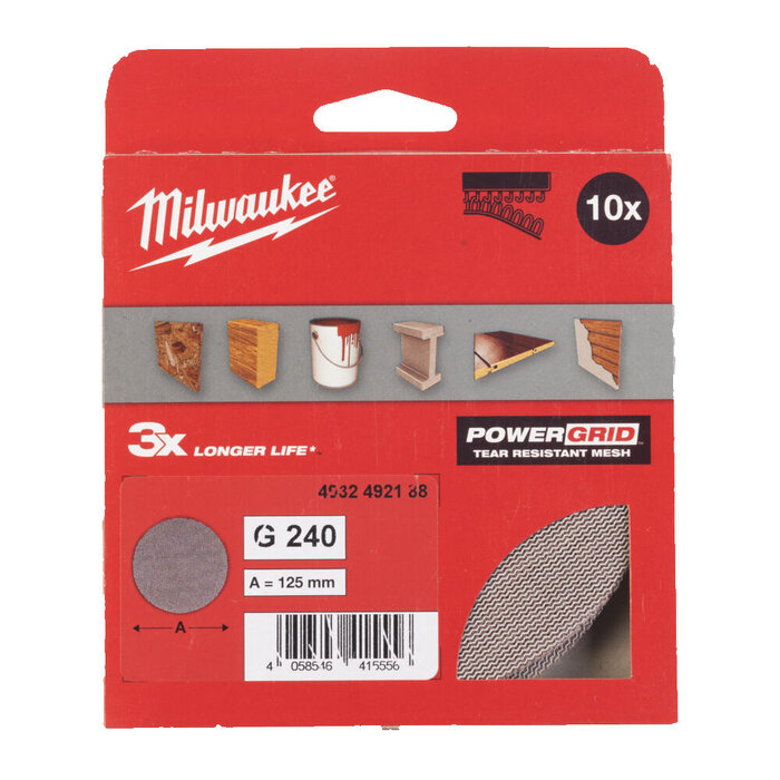 MILWAUKEE Schuurgaas Ø125mm voor excentrische schuurmachines