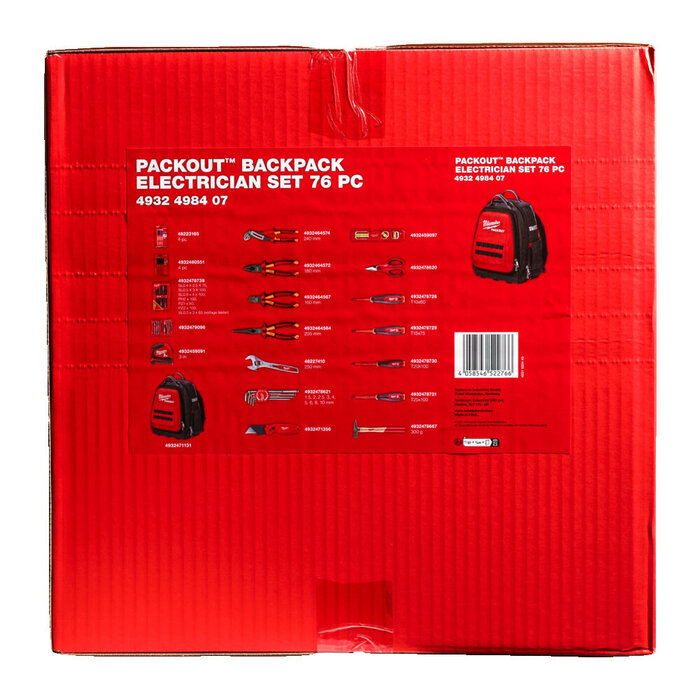 MILWAUKEE PACKOUT BACKPACK ELECTRICIAN 76 DELIGE SET