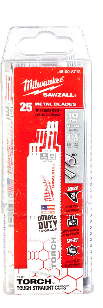 MILWAUKEE Reciprozaagblad Sawzall metaal Heavy Duty TORCH