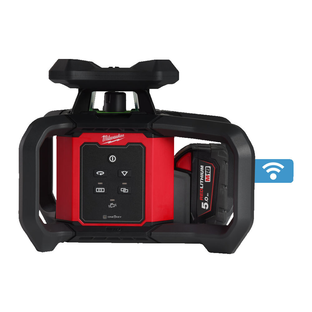 MILWAUKEE M18 RLOHVG300-501C ONE-KEY, Rotary Laser, Green, Horizontal/Vertical, 300 meter