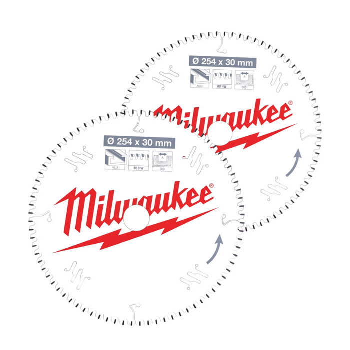 MILWAUKEE Cirkel.blad hout 254x30-2st