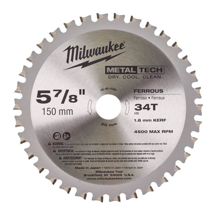 MILWAUKEE CIRKELZAAGBLAD METAAL