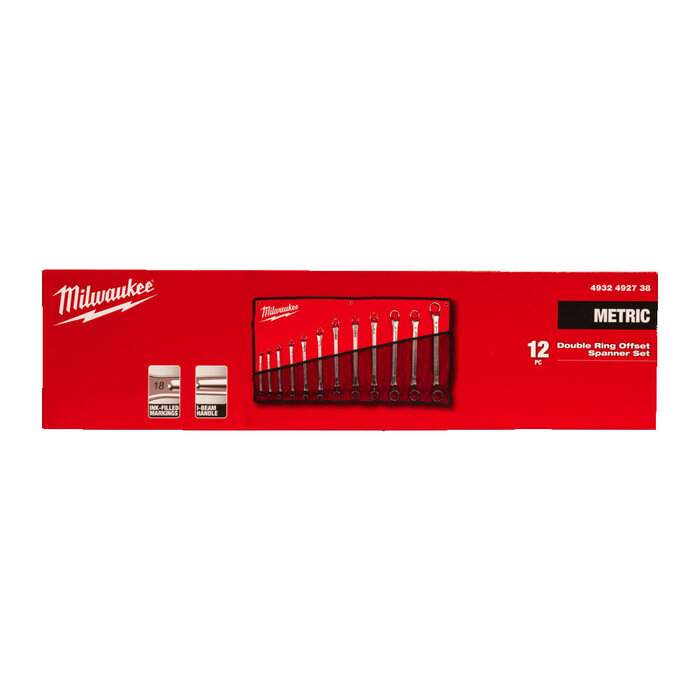 MILWAUKEE Dubbele ringsleutelset (12-delig)