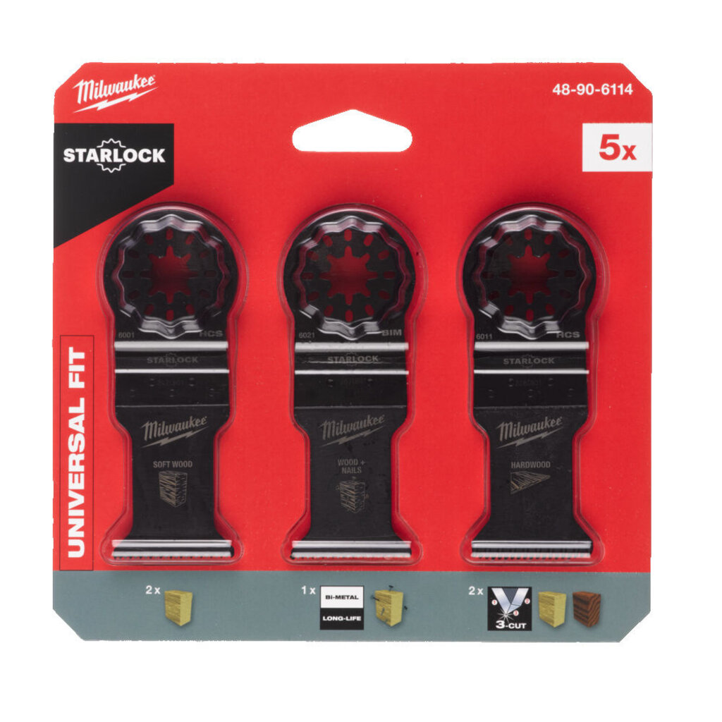 MILWAUKEE Multitool Starlock hout bladenset (5-delig)