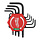 Compacte L-vormige Torx sleutelset (9-delig)