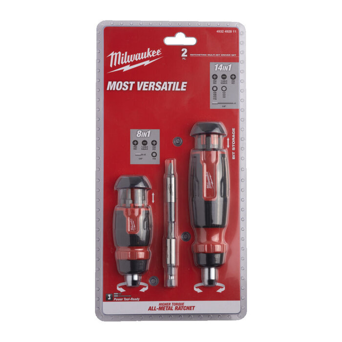 MILWAUKEE Schroevendraaierset multi-Bit 2 in 1 (2-delig)
