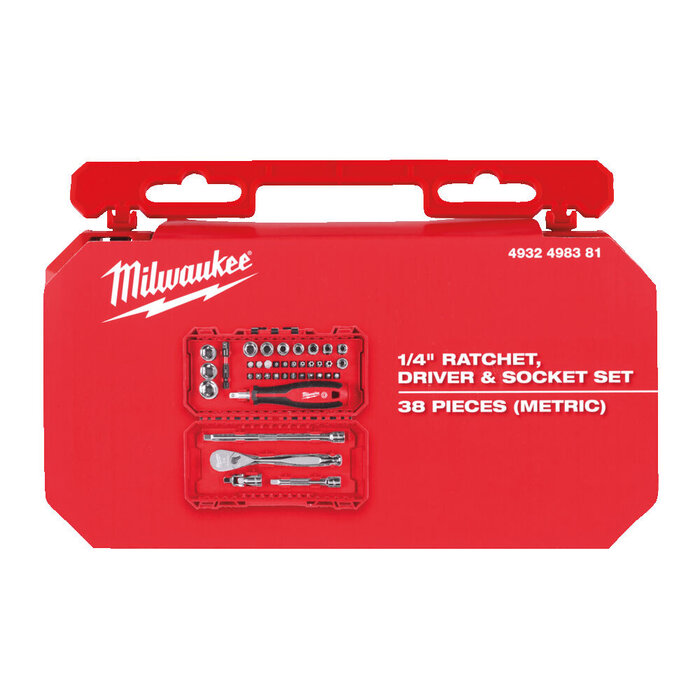 MILWAUKEE Doppenset, ratel en ringratel - steeksleutel  (42-delig)