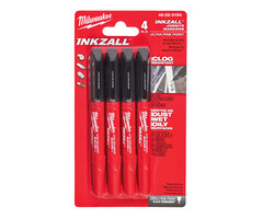 MILWAUKEE Marker INKZALL™ Ultrafijne punt 0,6 mm zwart (blister 4 stuks)