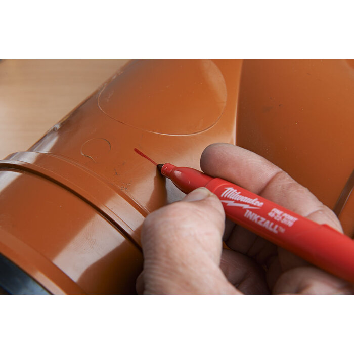 MILWAUKEE Marker INKZALL™ Fijne punt 1,0 mm zwart/rood/blauw/groen (blister 4 stuks)