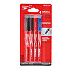 MILWAUKEE Marker INKZALL™ Ultrafijne punt 0,6 mm zwart/rood/blauw (blister 4 stuks)