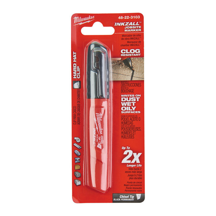 MILWAUKEE Marker INKZALL™ Beitel punt 4,8 mm zwart (1 stuk)