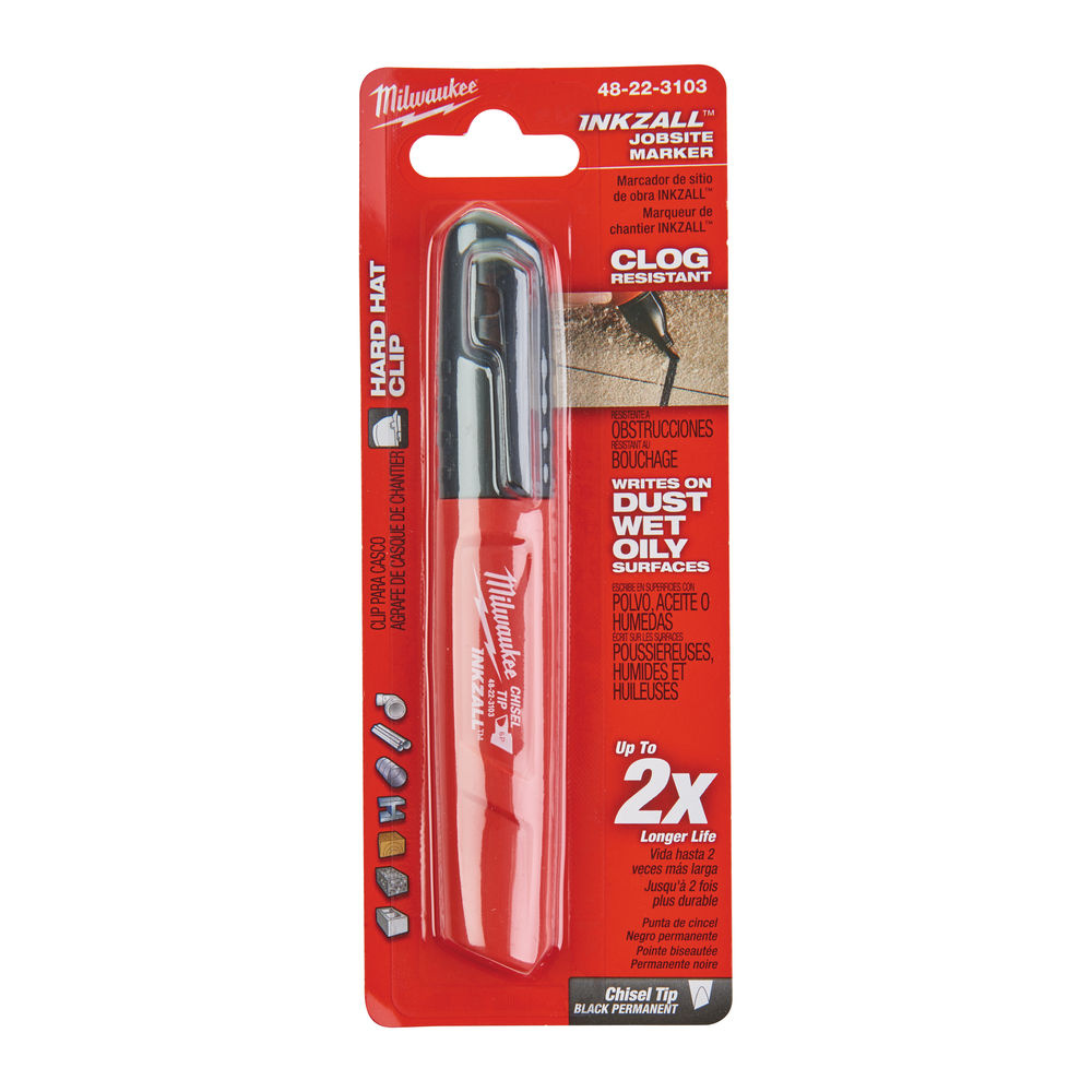 MILWAUKEE Marker INKZALL™ Beitel punt 4,8 mm zwart (1 stuk)