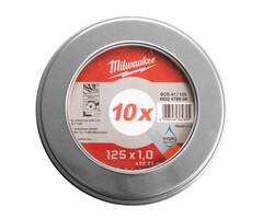 MILWAUKEE Doorslijpschijf metaal PRO+ SCS41 125 x 1,5 mm dun met 10 in Metalen box