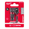 MILWAUKEE Dopadapter SHOCKWAVE 1/4Hex - 1/4, 3/8, 1/2 aandrijfvierkanten (3-delig)