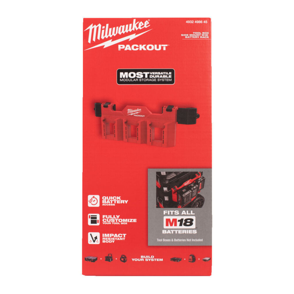 MILWAUKEE PACKOUT™ zijmontage  M18™ accu rek
