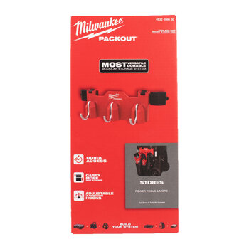 MILWAUKEE PACKOUT™ zijmontage 3-haaks rail