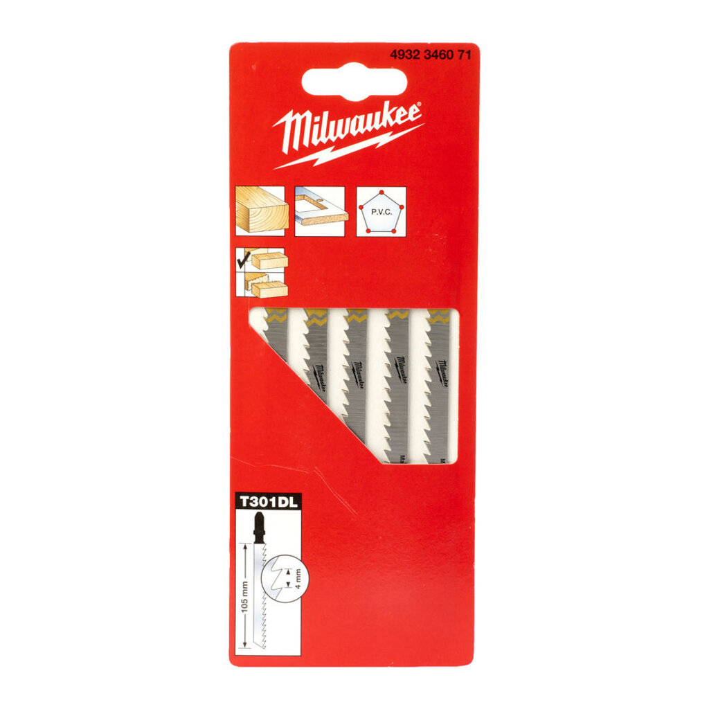 MILWAUKEE Decoupeerzaagblad hout T 301 DL 105 x 4 mm (5 stuks)
