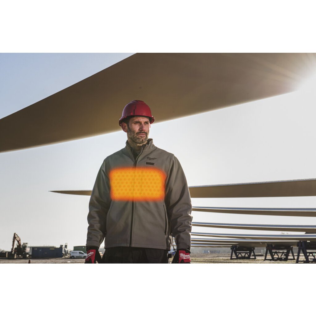 MILWAUKEE M12 HJGR6-0 HEXON  Premium heated jacket grijs