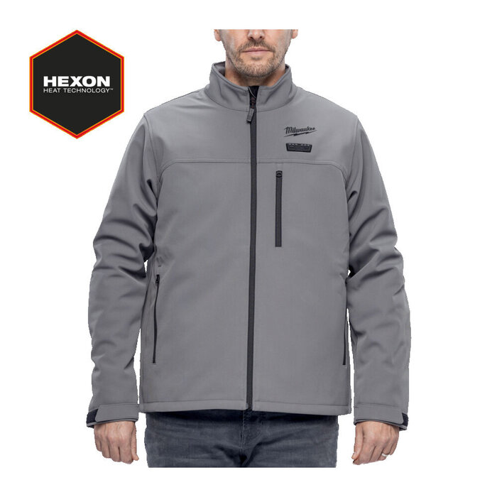 MILWAUKEE M12 HJGR6-0 HEXON  Premium heated jacket grijs