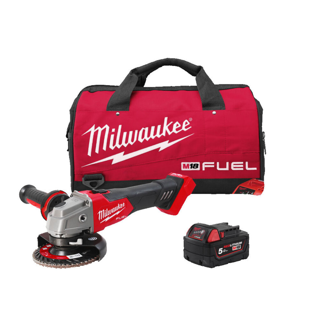 MILWAUKEE M18 FSAG125X-501BRF  FUEL 125 mm haakse slijper met schuifschakelaar