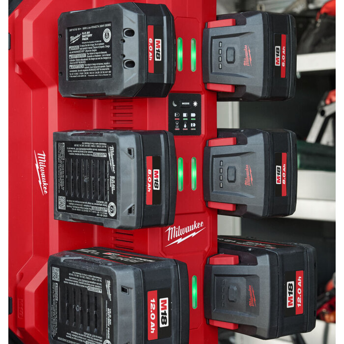 MILWAUKEE M18 MPC6 Mobiele Packout 6 Bay Snel Lader